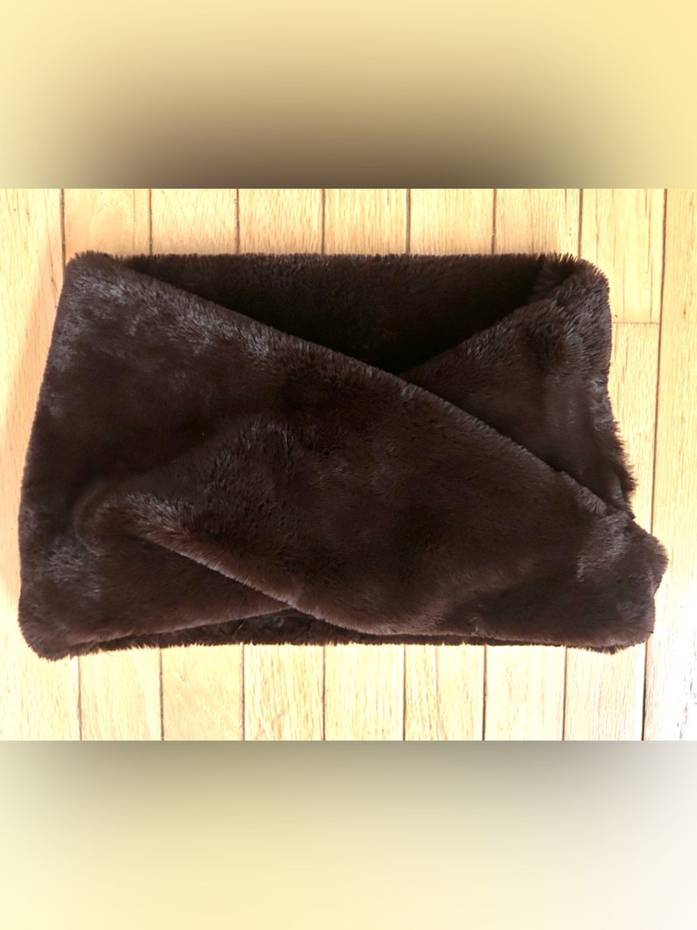 Plush Faux Fur Snood in Chocolate Brown